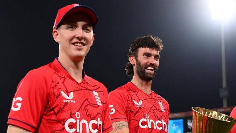 Fast pitcher Topley (right) has become a key player in England's T20 ranks