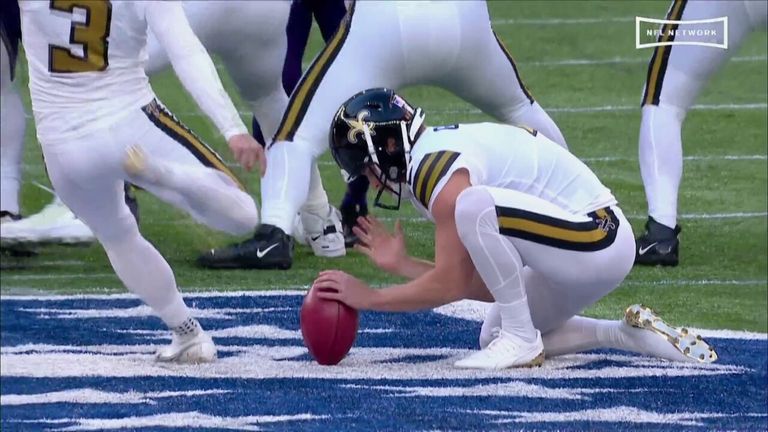 Wil Lutz splits the posts with ease from 60-yards to tie the game up with 1.51 to play