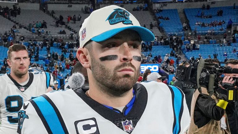 Carolina Panthers quarterback Baker Mayfield is 1-3 to start the season with his new team