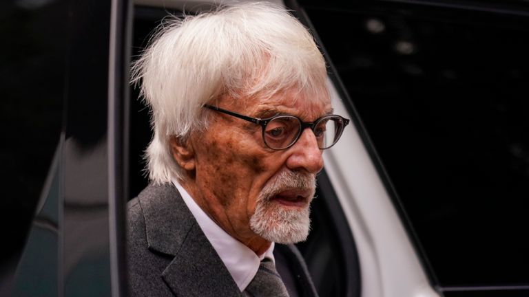 Ecclestone arrives at Southwark Crown Court, in London on Tuesday