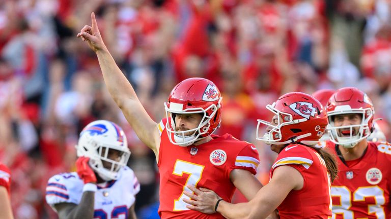 Kansas City Chiefs kicker Harrison Butker made a 62-yard field goal, the longest ever in Arrowhead Stadium and Kansas City Chiefs franchise history - and he didn't even watch.