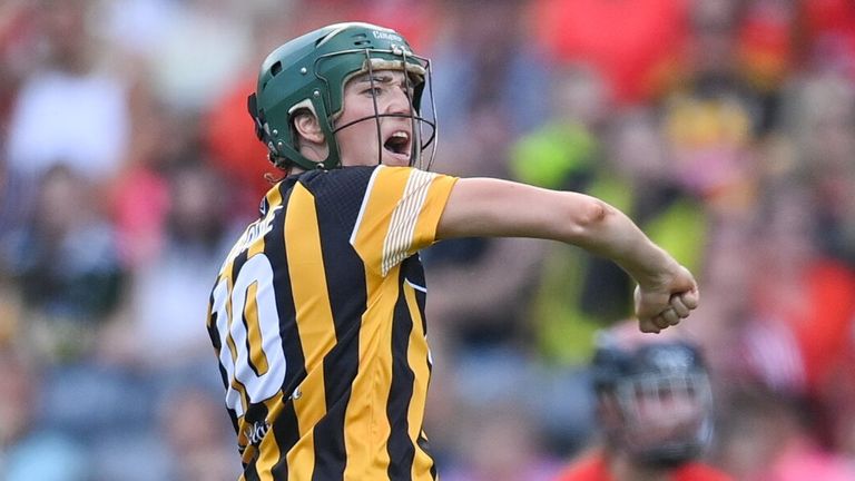 Denise Gaule celebrates her match-winning free in the All-Ireland final