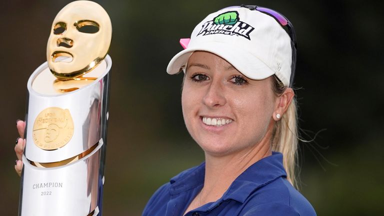 Jodi Ewart Shadoff claimed her maiden win after 246 attempts at the Mediheal Championship