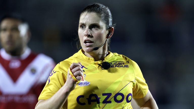 Kasey Badger made history by becoming the first woman to referee a men's World Cup match