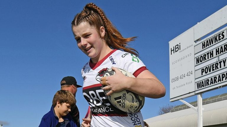 Kate Williams, pictured playing for North Harbour Hibiscus, could be in line for a Wales debut against New Zealand on Saturday 
