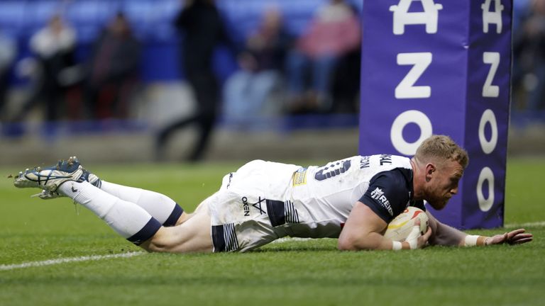 Luke Thompson raced away to score under the posts for England