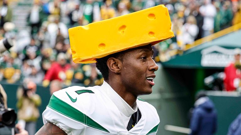 New York Jets cornerback Sauce Gardner talks to Sky Sports about his team's huge win over the Green Bay Packers at Lambeau Field and his 'cheesehead' celebrations afterwards.
