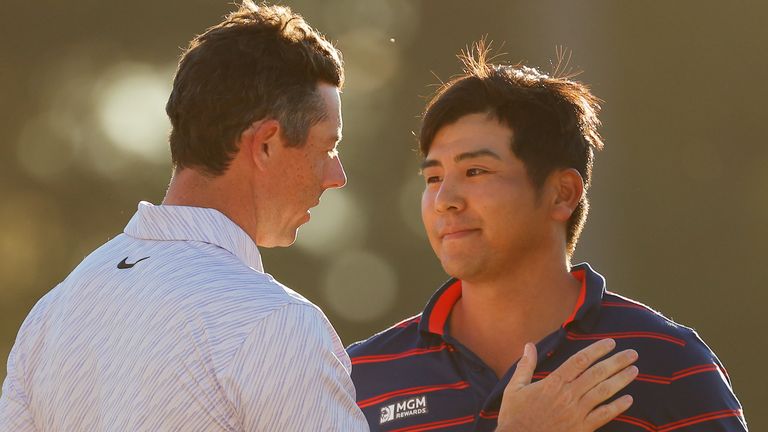 Kurt Kitayama (right) narrowly missed out on a first PGA Tour win