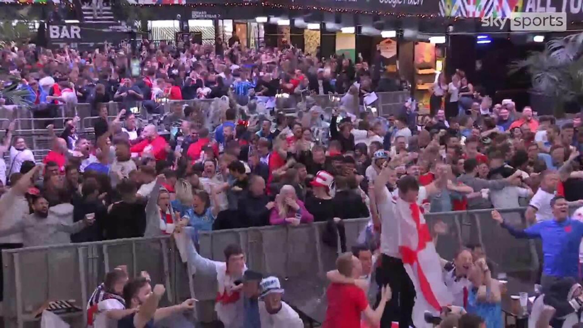 Incredible scenes as fans celebrate England's rampant win!