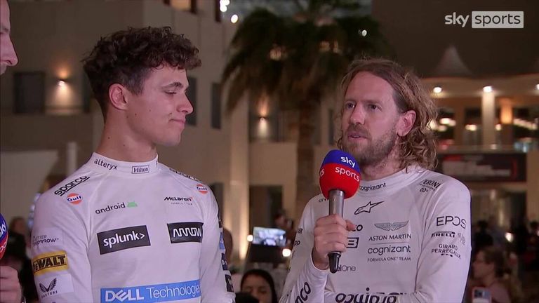 After his final race, Sebastian Vettel acknowledges his role in Formula 1, while Lando Norris thanks him for inspiring the McLaren driver to keep speaking out against issues outside of the sport.