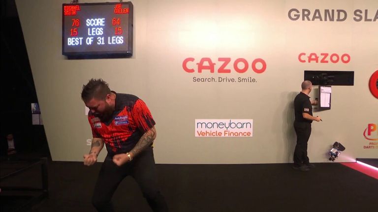 Smith won a brilliant contest with this 76 checkout in the deciding leg