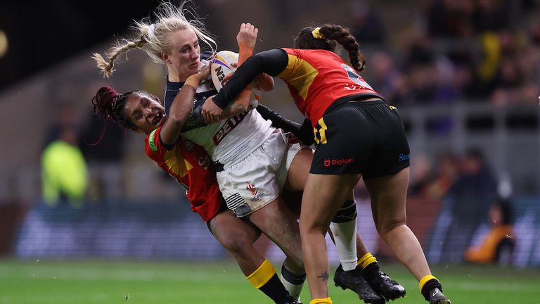 It was a bruising encounter between the two sides as England looked to nullify PNG's pack. 