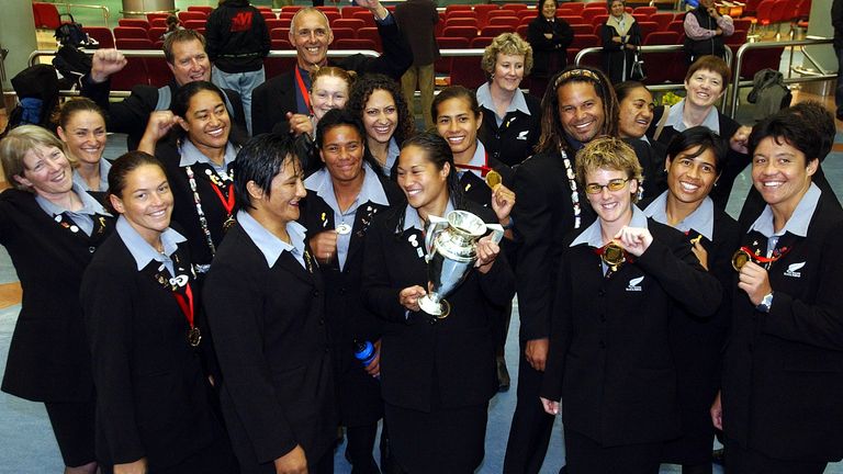 New Zealand picked up their first Women's Rugby World Cup success in 2002, beating England in the final 