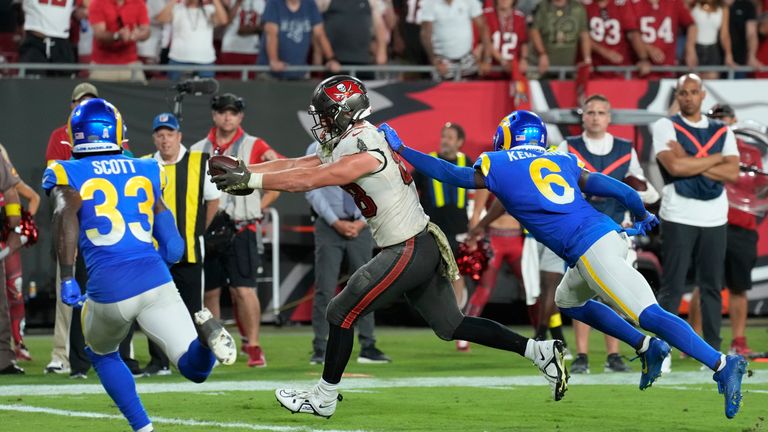 Tampa Bay Buccaneers quarterback Tom Brady threw a go-ahead TD to tight end Cade Otton in the final 10 seconds of regulation to secure a thrilling win over the Los Angeles Rams