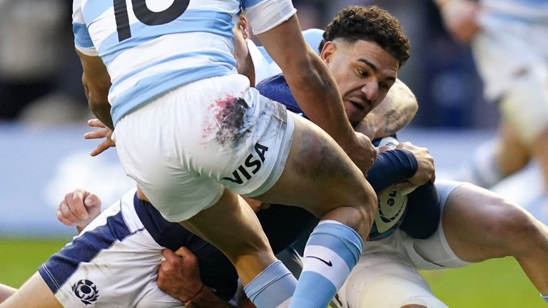 Sione Tuipulotu scored Scotland's opening try against the Pumas