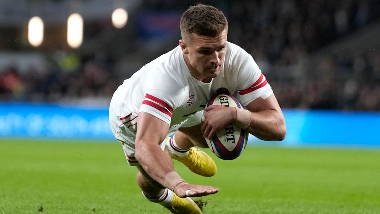 Henry Slade got over for England's only try, despite them facing 14 men for 20 minutes 