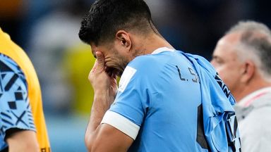 Luis Suarez in tears after Uruguay's World Cup exit