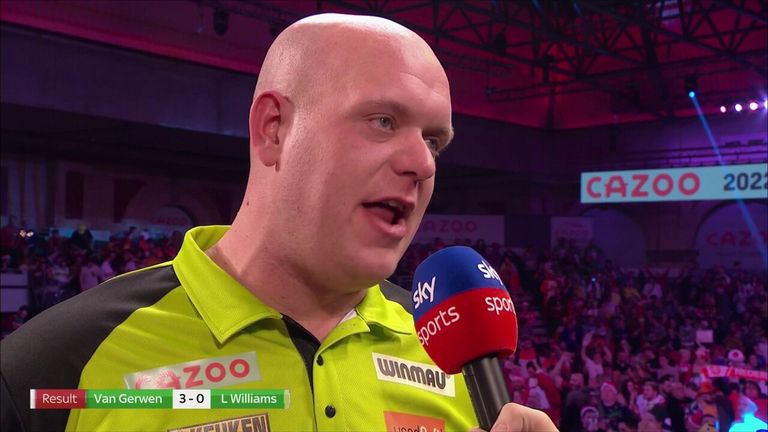 Michael van Gerwen a déclaré à Michael Bridge qu'il savait ce qu'il pouvait faire après avoir dominé le Gallois Leo Williams à l'Alexandra Palace.