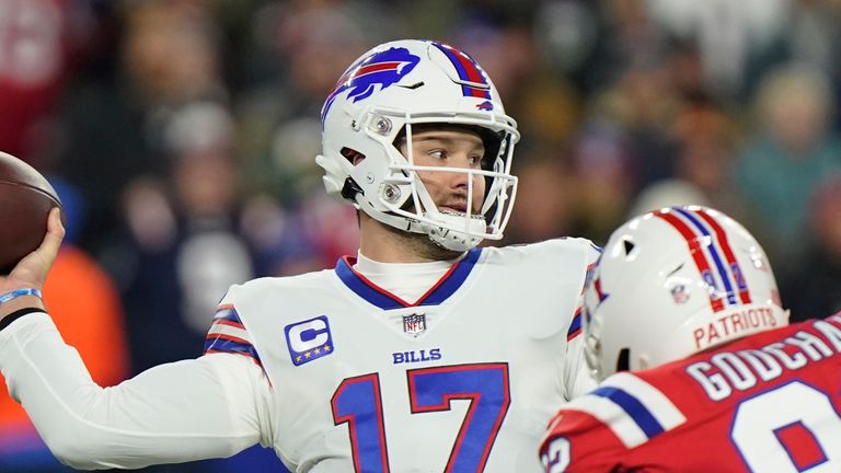 Buffalo Bills quarterback Josh Allen is the first player in NFL history with three seasons of 25 passing TDs and five rushing scores.