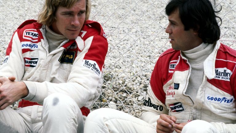 Tambay also teamed up with James Hunt (left) at McLaren, where he raced for two seasons