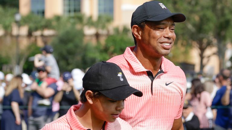 Tiger Woods and his son Charlie sit two shots off the lead after the opening round of the 2022 PNC Championship 