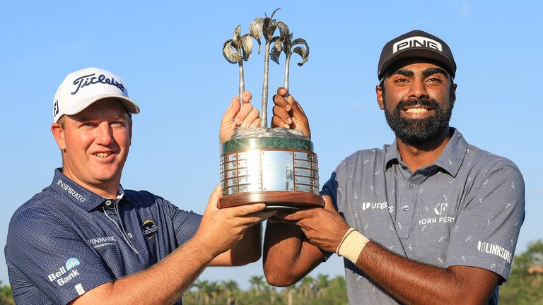 Tom Hoge and Sahith Theegala clinched the PGA Tour's QBE Shootout title 