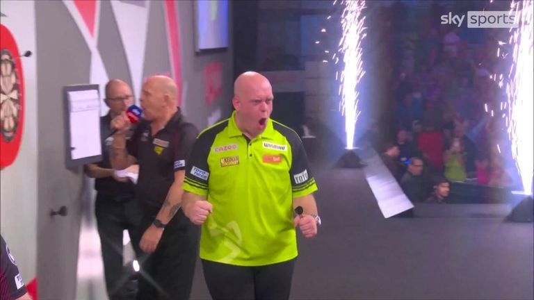 Michael van Gerwen was unstoppable after he beat Dimitri Van den Bergh 6-0 to set up a major showdown with Michael Smith in the World Darts Championship final