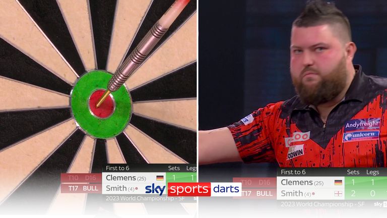 The St Helens thrower struck with this gargantuan 161 checkout on the bullseye in the fourth set