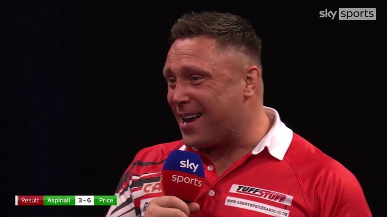 Price was soaking up the love of the Cardiff crowd after winning an epic night of darts