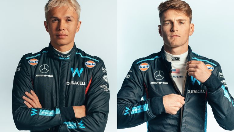  Williams drivers Alex Albon (left) and Logan Sargeant