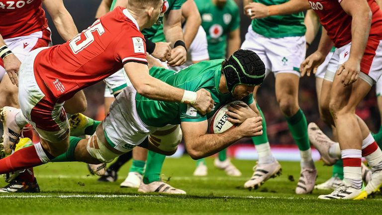 Caelan Doris scored one of four Irish tries as they picked up a Six Nations win in Cardiff for the first time in a decade