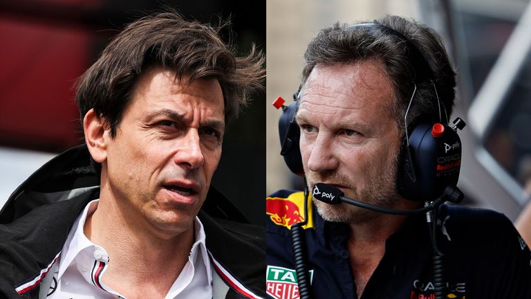 Mercedes boss Toto Wolff (L) and Red Bull chief Christian Horner go head-to-head in the new season of Netflix's Drive to Survive