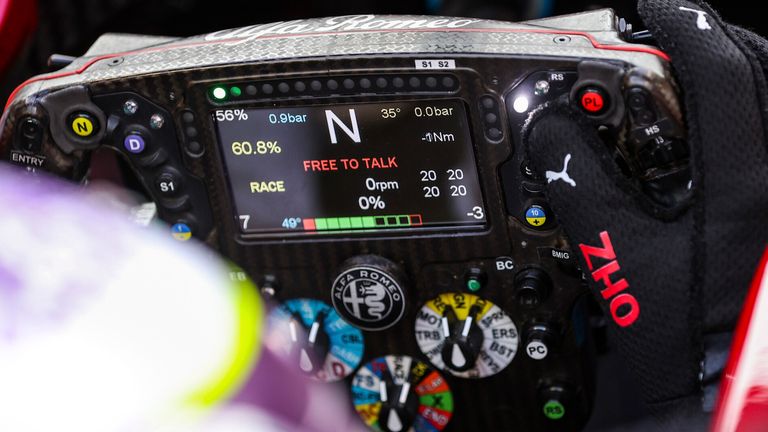 The driver can see on their steering wheel what the delta to their rivals is