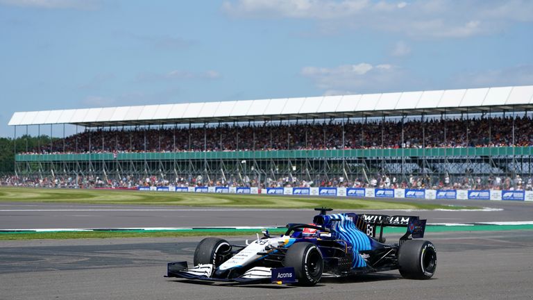 George Russell runs wide at the 2021 British Grand Prix