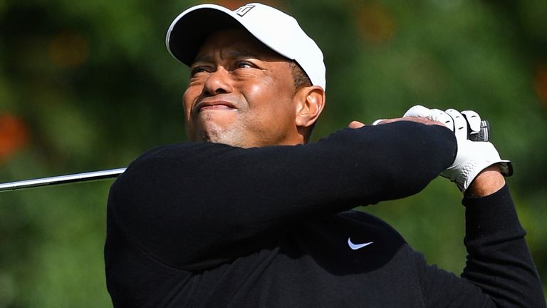Woods is making his first competitive appearance since July 2022