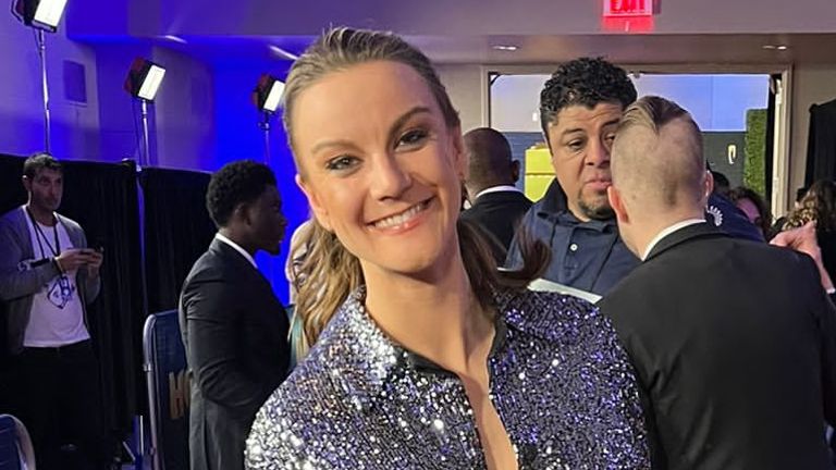 Sky Sports' Hannah Wilkes on the red carpet at the NFL Honors awards ceremony