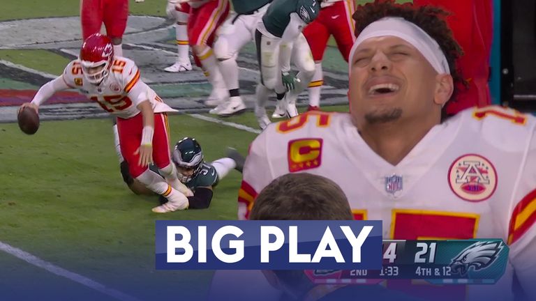 TJ Edwards landed awkwardly on Patrick Mahomes' ankle when sacking the Kansas City Chiefs quarterback late in the first half.