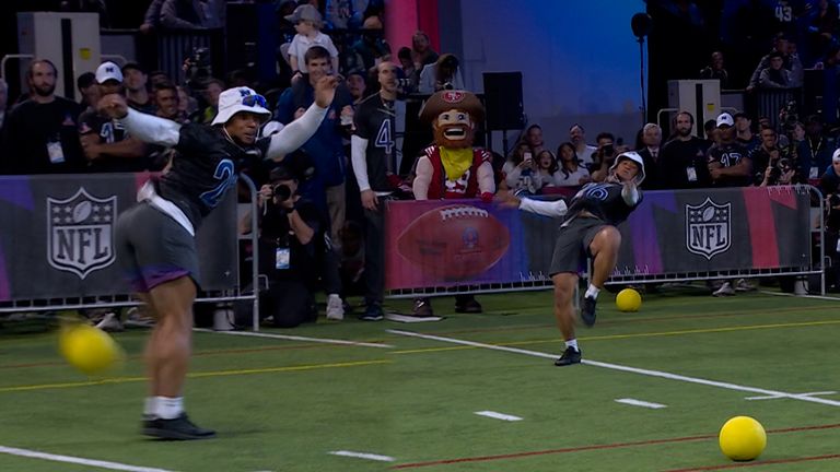Watch Saquon Barkley show off his impressive reaction skills in the dodgeball showdown at the Pro Bowl