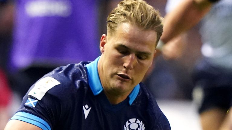 Scotland's Duhan van der Merwe caused problems for Wales throughout the game