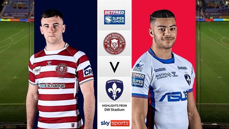 Highlights of the Betfred Super League match between Wigan Warriors and Wakefield Trinity.