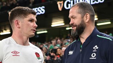 Owen Farrell and Andy Farrell pictured after England's loss to Ireland to end the 2023 Six Nations