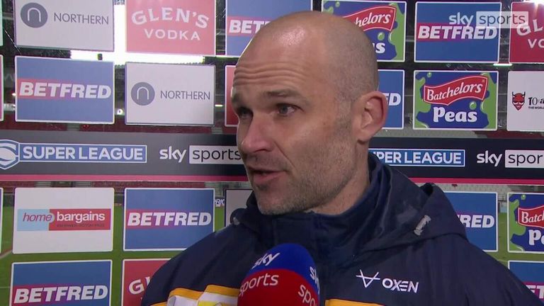 Leeds Rhinos' head coach Ron Smith speaks to Sky Sports as his side beat St Helens away from home by last minute drop goal from Blake Austin. 
