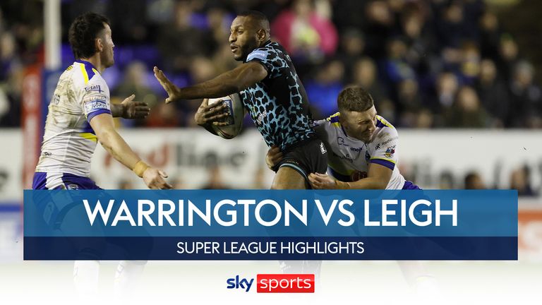 Highlights of the Super League game between Warrington Wolves and Leigh Leopards.