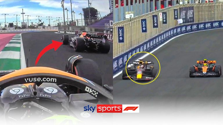 Verstappen narrowly misses Lando Norris as he walks away with his P3 error at the Saudi Arabian GP.