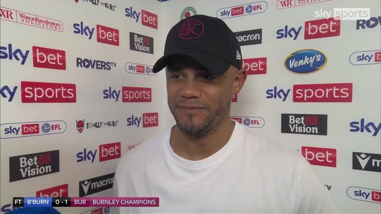 Burnley coach Vincent Kompany says there's no better way to win after beating their biggest rival Blackburn to the title