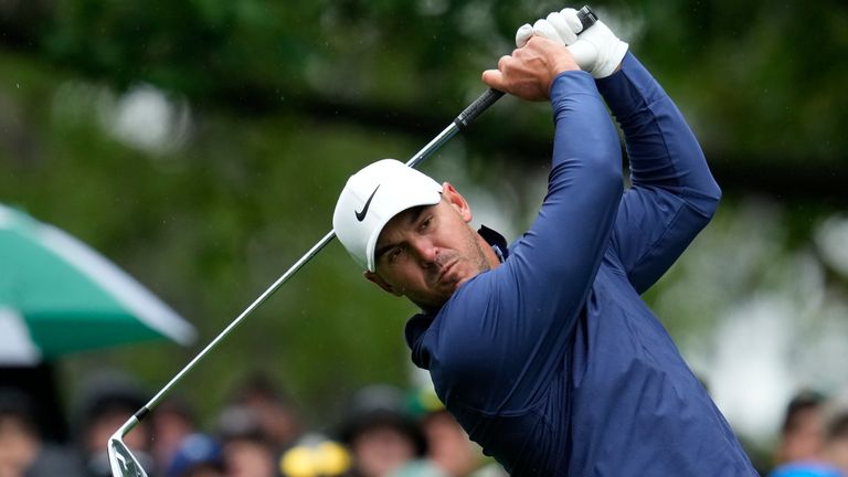 Brooks Koepka leads the way at The Masters following the suspension of play on Saturday