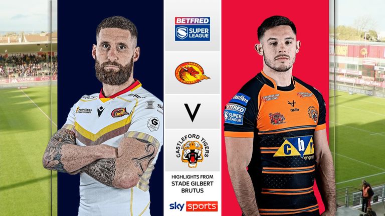 Highlights of Catalans Dragons against Castleford Tigers in the Betfred Super League.