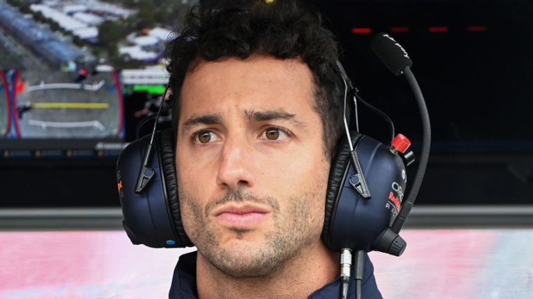 Ricciardo sat on the Red Bull pit wall at the Australian GP