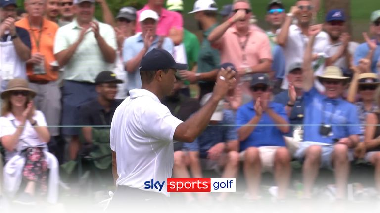 Tiger Woods carded back-to-back birdies on the back nine during his opening-round 74
