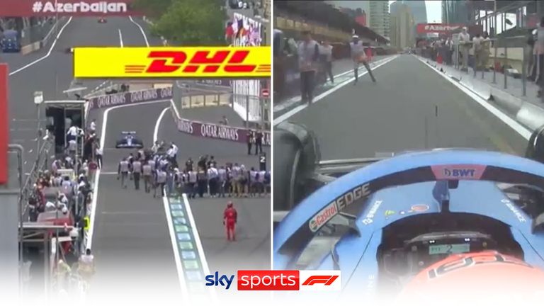 Esteban Ocon drove into a pit lane full of people after photographers had begun to enter it before the end of the Azerbaijan GP and described it as a 'scary' experience